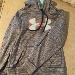 Blue heathered underarmour pull over sweatshirt